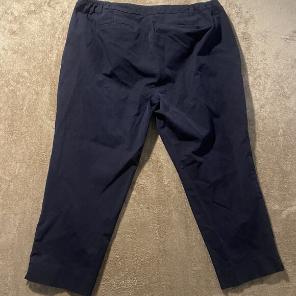 Talbots Pants Womens 18WP Hampshire Ankle Stretch Navy Blue High Rise Cropped - Picture 3 of 7